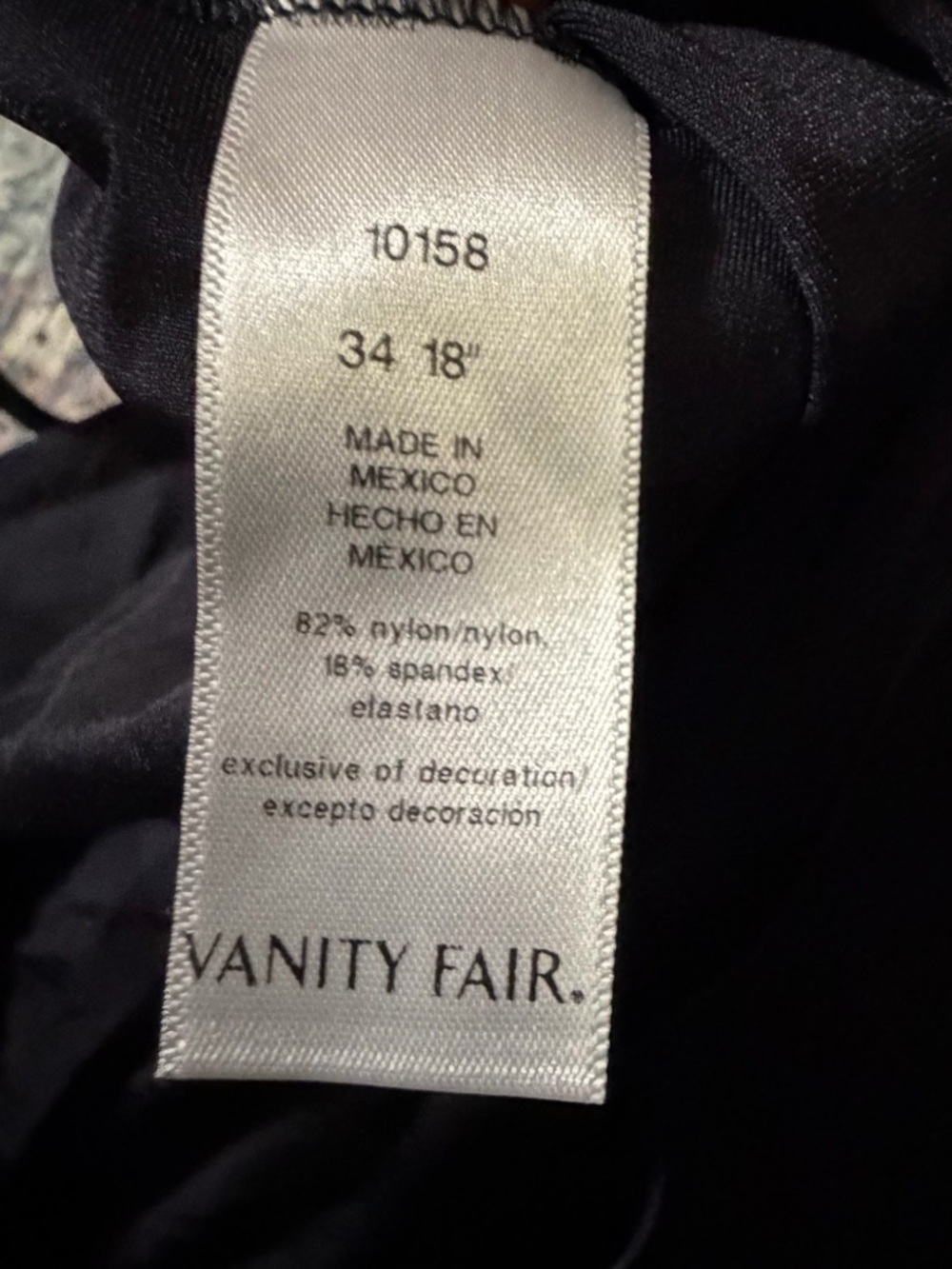 Vanity Fair Black Satin Slip - Picture 3 of 3